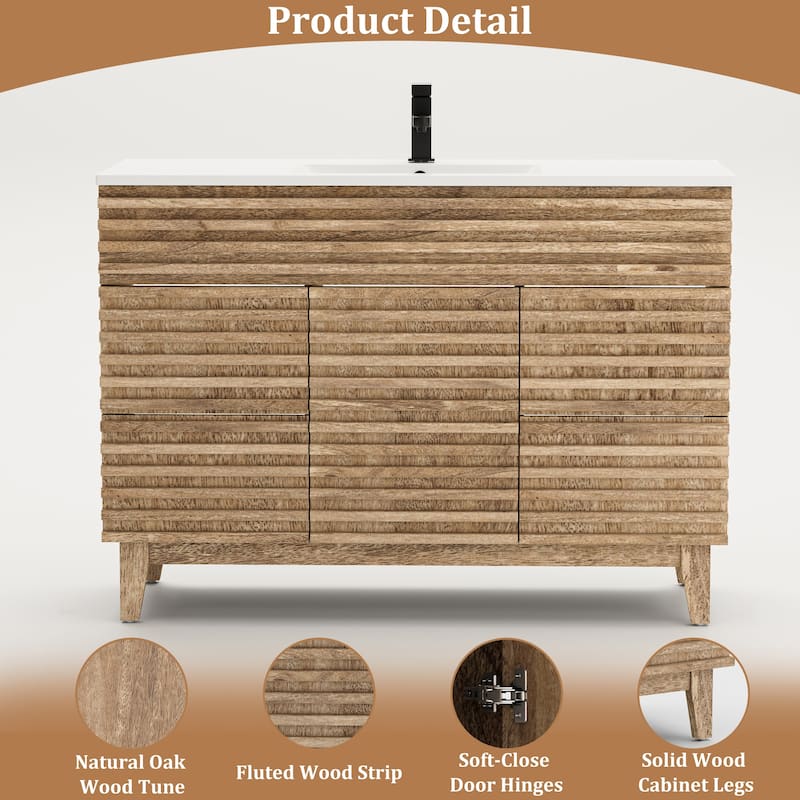 Bathroom Vanity Set W/Drop in Sink Faucet Cabinet Combo