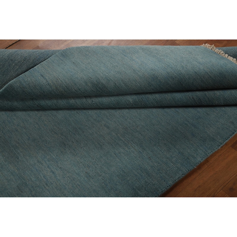 Modern Blue Gabbeh Oriental Area Rug Handmade Wool Carpet - 4'10" x 6'6"
