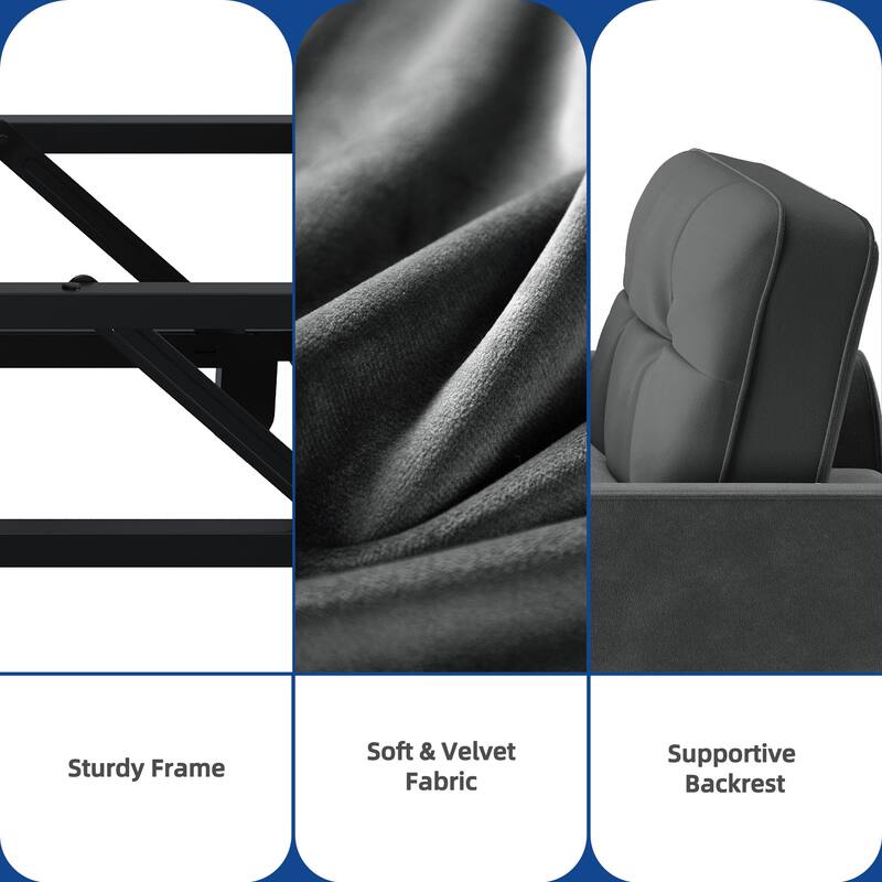 Moasis 3-in-1 Adjustable Sleeper Sofa Bed, Pull Out Chair Sofa for Living Room