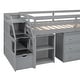 preview thumbnail 31 of 103, Modern Wooden Loft Bed with Retractable Writing Desk and 3 Drawers, Storage Stairs and Shelves
