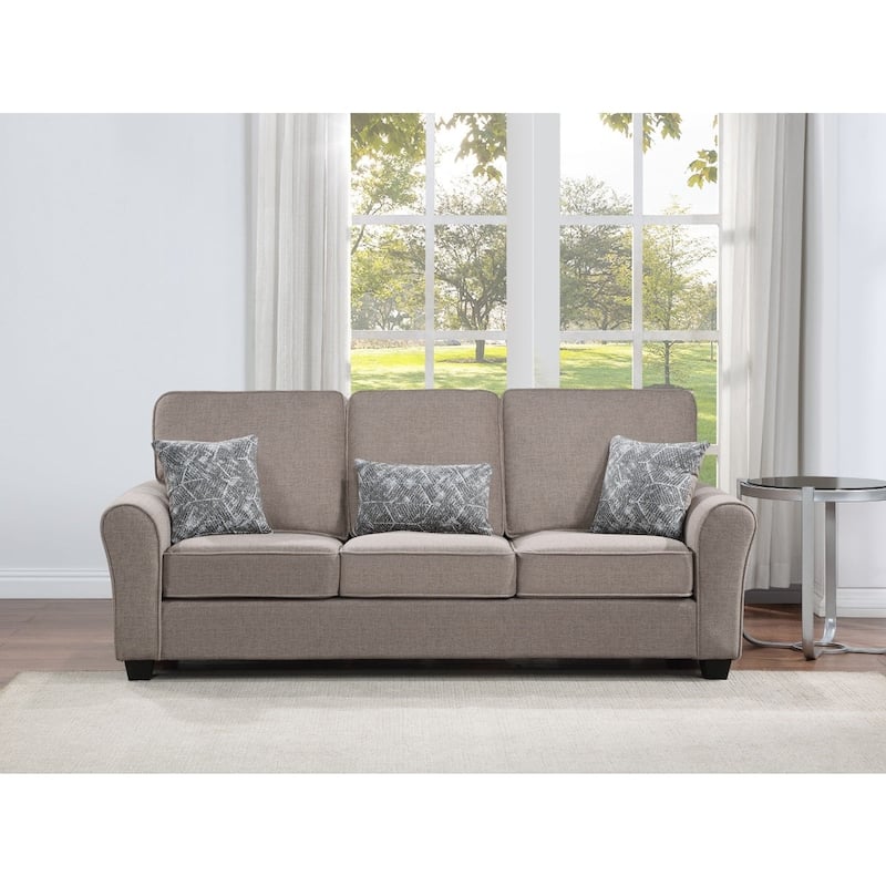 2Pc Chenille Upholstered Sofa Set w/ Pillows Living Room Couch Loveseat