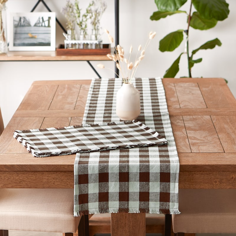 Heavyweight Check Fringed Placemat