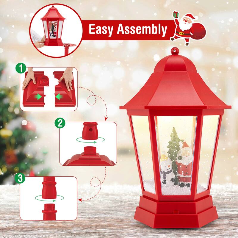Gymax 5.3 Ft Musical Christmas Street Lamp w/ 8 Tunes 60 LED Lights