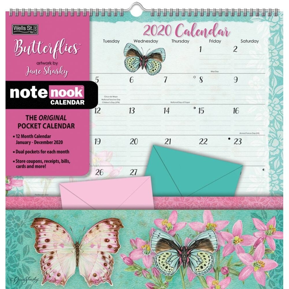 Shop Calendars Butterflies 2020 Note Nook Wall Calendar High