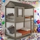 preview thumbnail 2 of 12, Wooden Twin Over Twin Bunk Bed with Built-in Ladder