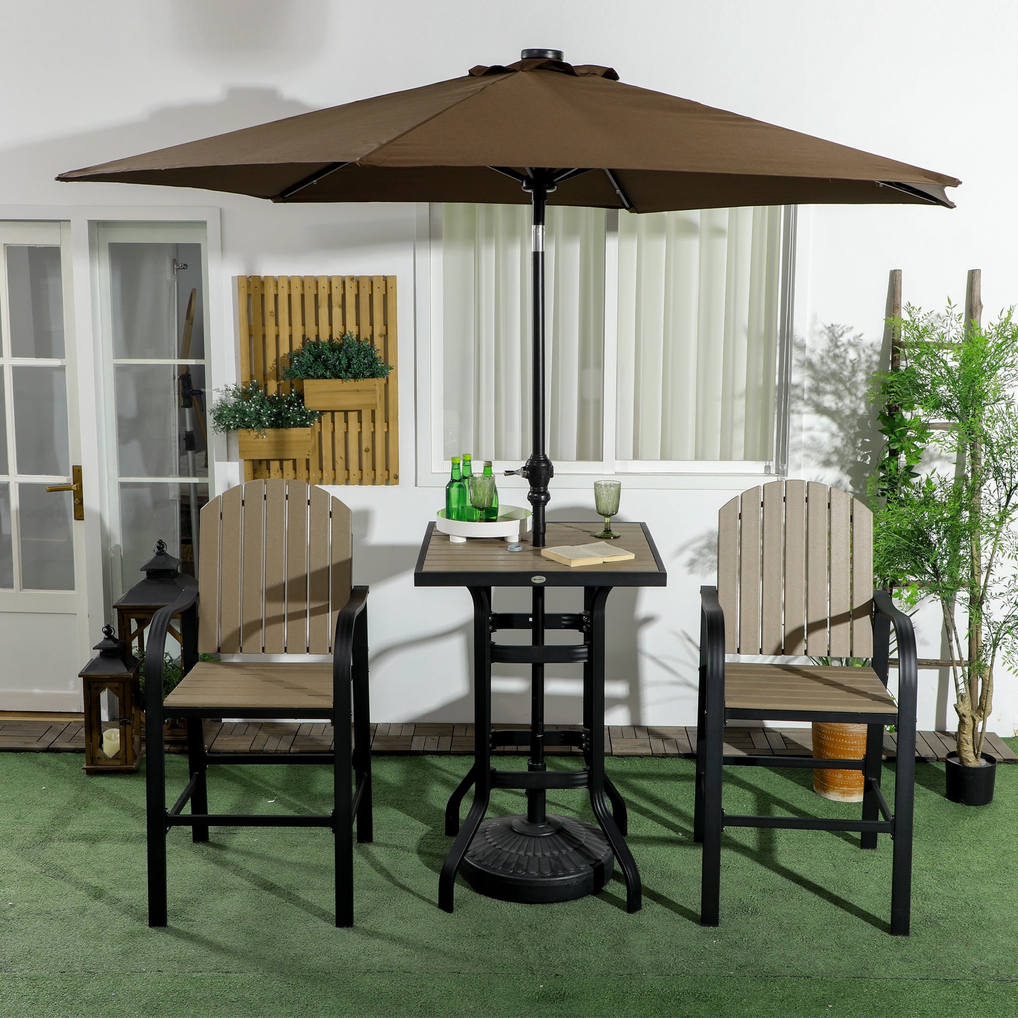 high top patio umbrella Jardinico Giant Sidepost Crank Lift JCP.401 Bring sweeping shade to large patios Outsunny 3 Piece Bar Height