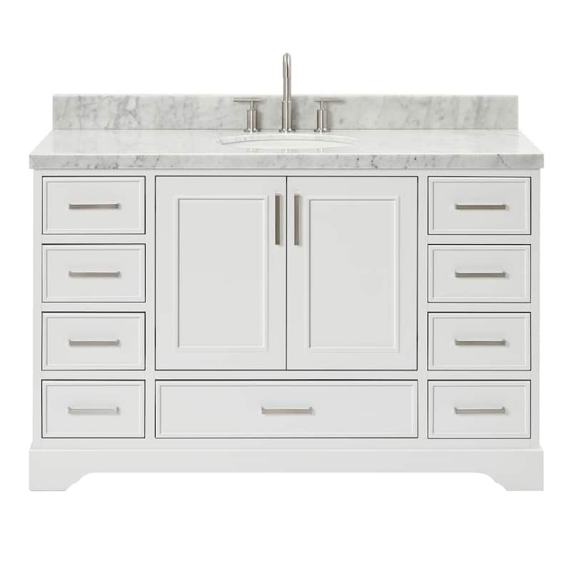 Ariel M055SCWOVO Stafford 55" Free Standing Single Basin Vanity Set - White - Colored