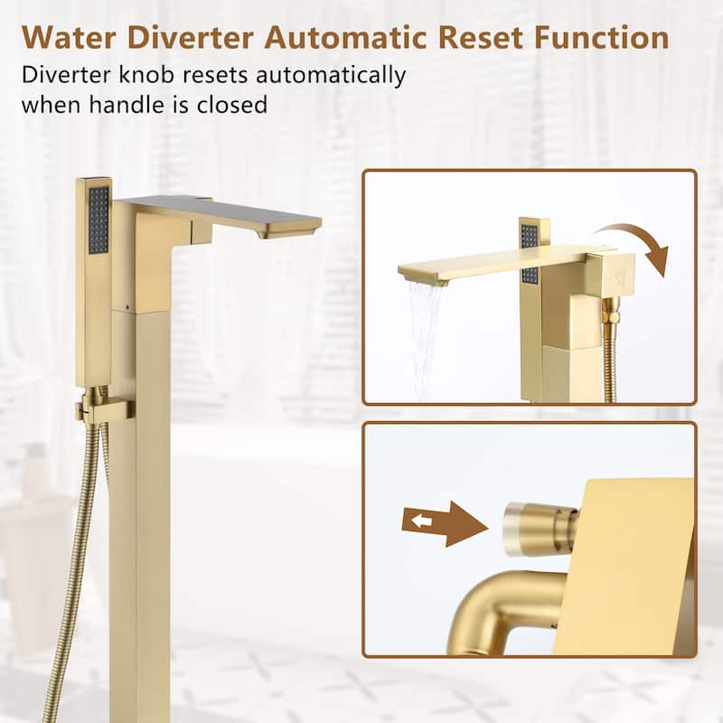 Freestanding Bathtub Faucet With Hand Shower Tub Faucets Floor Mount Tub Filler