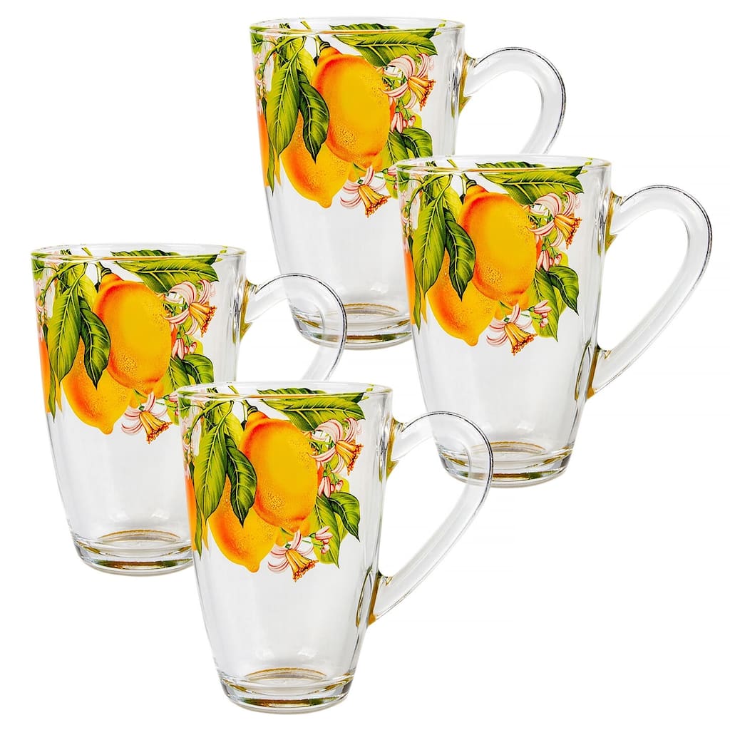 STP Goods Garden of Lemons Glass Mug Set of 4