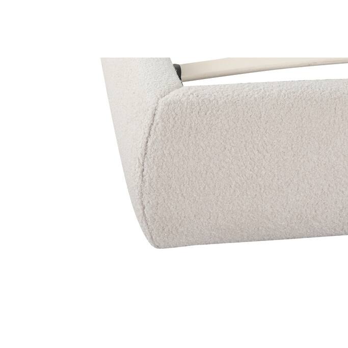 HomeRoots Beige Tufted Boucle Queen Bed Frame