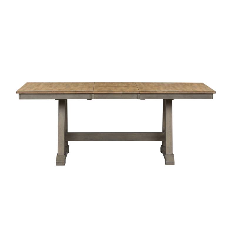 Lindsey Farm Gray and Sandstone Trestle Table - Grey