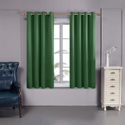 Deconovo 100 Percent Blackout Double Layers Lined Curtain (2 Panel)