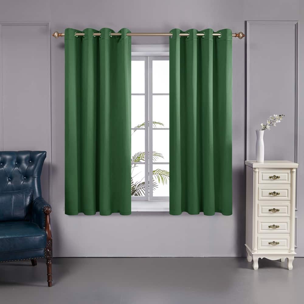Deconovo 100 Percent Blackout Double Layers Lined Curtain (2 Panel)