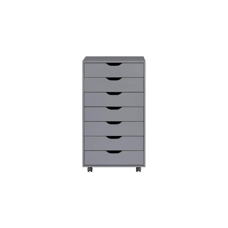 Sleek Modern Drawer Dresser Storage Cabinet with Grooved Drawer Pulls, Multipurpose Office File Storage Cabinet