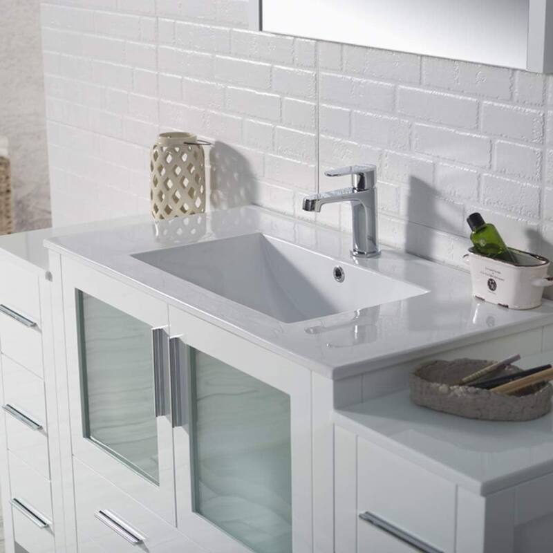 Blossom Sydney 60 Inch Solid Wood Double Sink Vanity with Side Cabinet