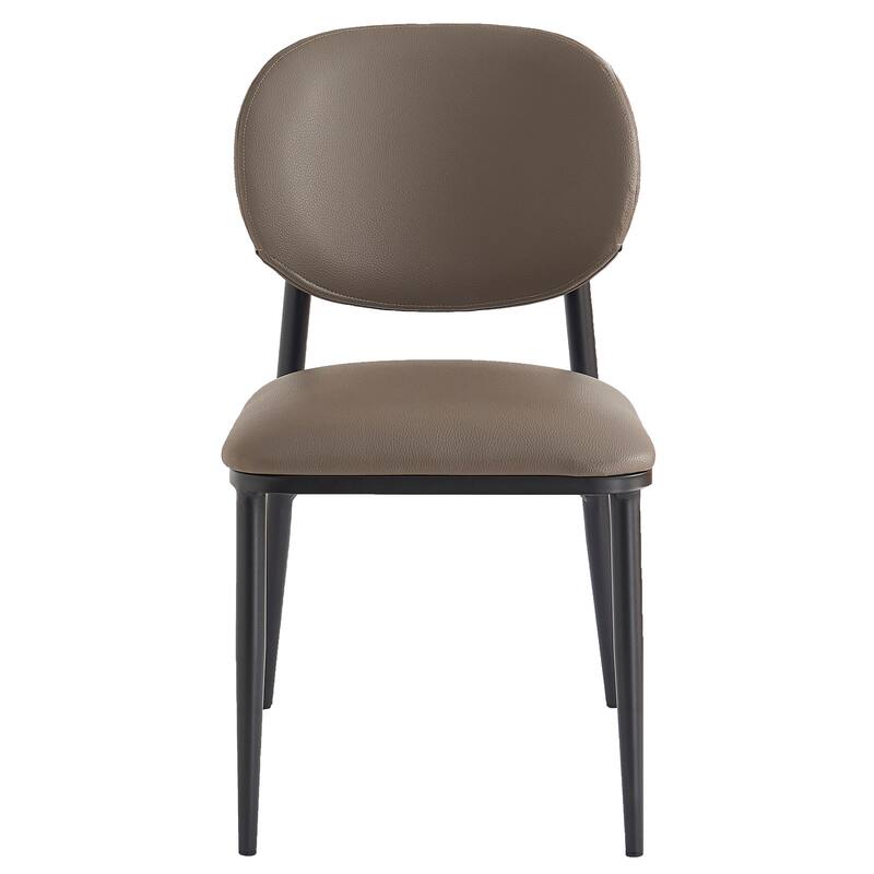 Modern Faux Leather and Metal Dining Chair, Set of 4