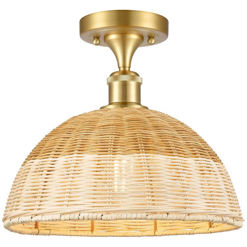 Innovations Lighting Endless Possibilities Ballston - Bristol Natural II - 1 Light 12" Semi-Flush Mount - Satin Gold