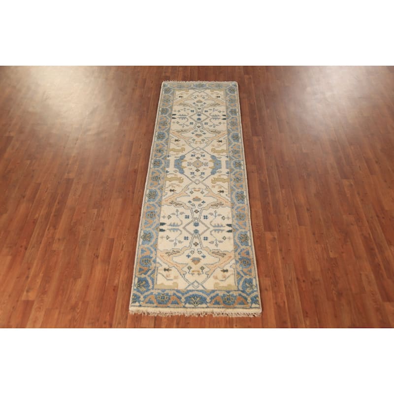 Oushak Oriental Runner Rug Handmade Transitional Wool Carpet - 2'7" x 7'11"