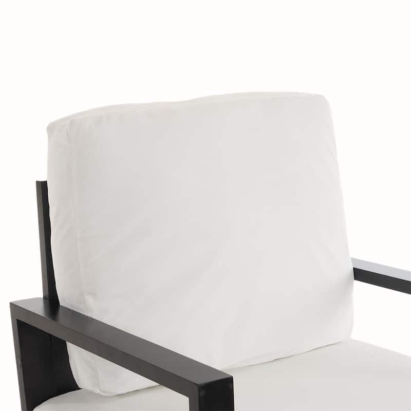 Low Back Accent Armchair with Gold Metal Legs