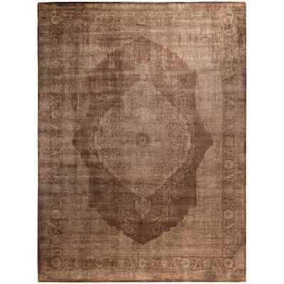 Overdyed One-of-a-Kind Hand-Knotted Area Rug - Brown - 9' 4" x 12' 5"