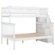 preview thumbnail 4 of 16, Wooden Twin over Full Stairway Bunk Bed with Storage