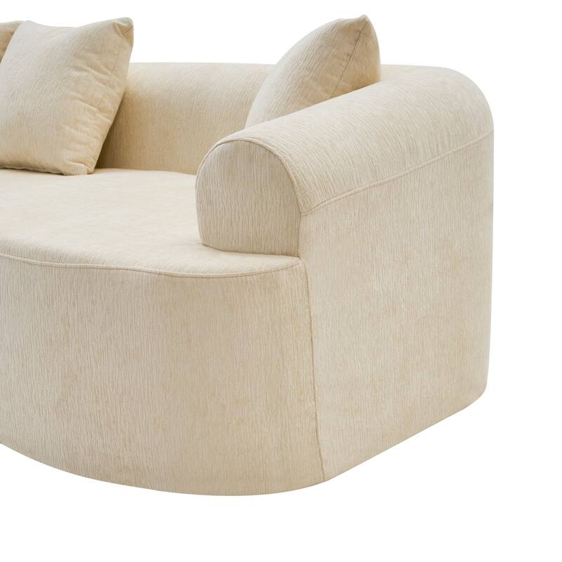 106.29" Curved Chenille Sectional Sofa, No Assembly Required