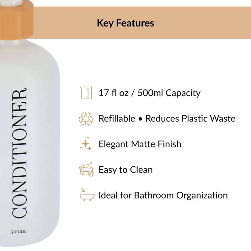 Matte Conditioner Dispenser 17 fl oz (500ml) - 3 L x 3 W x 8.5 H