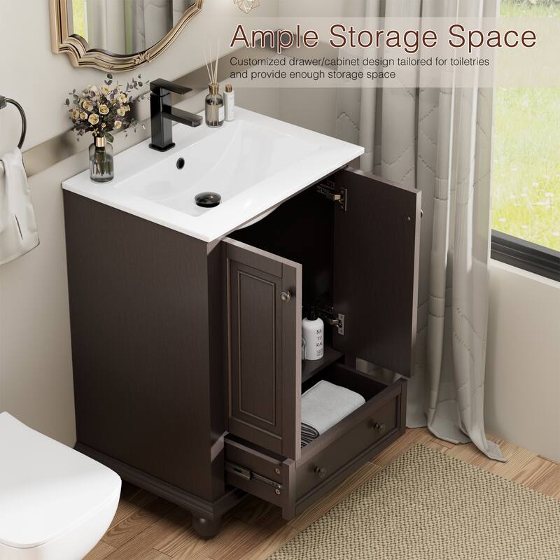Bathroom Vanity with Sink Combo Set, Free Standing Bathroom Storage Cabinet