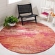 preview thumbnail 11 of 99, SAFAVIEH Evoke Erika Modern Abstract Distressed Rug 6'7" Round - Ivory/Orange - Round