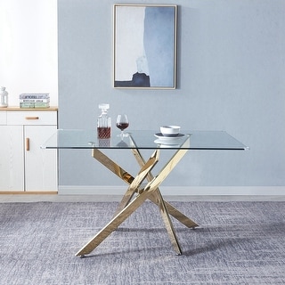 Tempered Glass Dining Table with Chromed Legs - Bed Bath & Beyond - 39171224