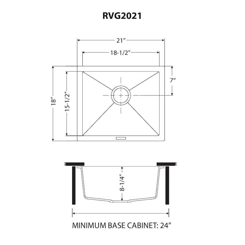 Ruvati 21 x 18 inch Granite Composite Quartz Undermount Single Bowl Kitchen Sink - Arctic White - RVG2021WH