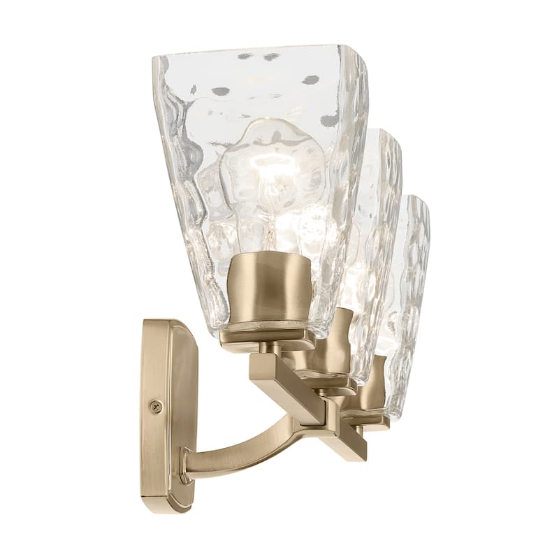 Kichler Lighting Marant 23.75" 3-Light Vanity Light with Clear Water Glass in Champagne Bronze