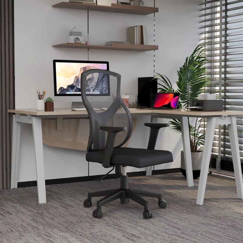 Glen Ergonomic Swivel Adjustable Mesh Exceutive Office Desk Chair with Lumbar Support, Arms & Cotton Seat for Home Office