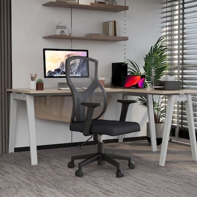 Glen Ergonomic Swivel Adjustable Mesh Exceutive Office Desk Chair with Lumbar Support, Arms & Cotton Seat for Home Office