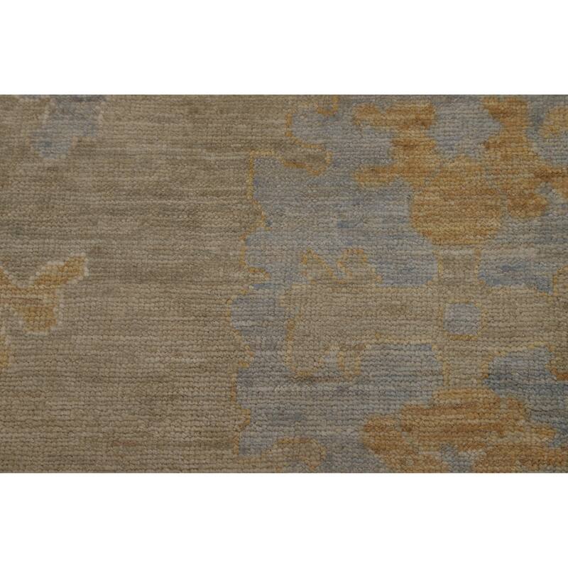 Hand Knotted Oriental 100% Wool Carpet Transitional All-Over Beige & Ivories Oushak Area Rug - 11' 8'' X 9' 1''