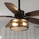 preview thumbnail 27 of 39, 52 Inch Indoor and Outdoor Farmhouse Ceiling Fan with Light DC motor Wooden Blades Waterproof Grey-56"
