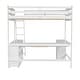 preview thumbnail 11 of 13, Full Loft Bed with U-shaped Desk, Storage Shelves, and Drawers, White
