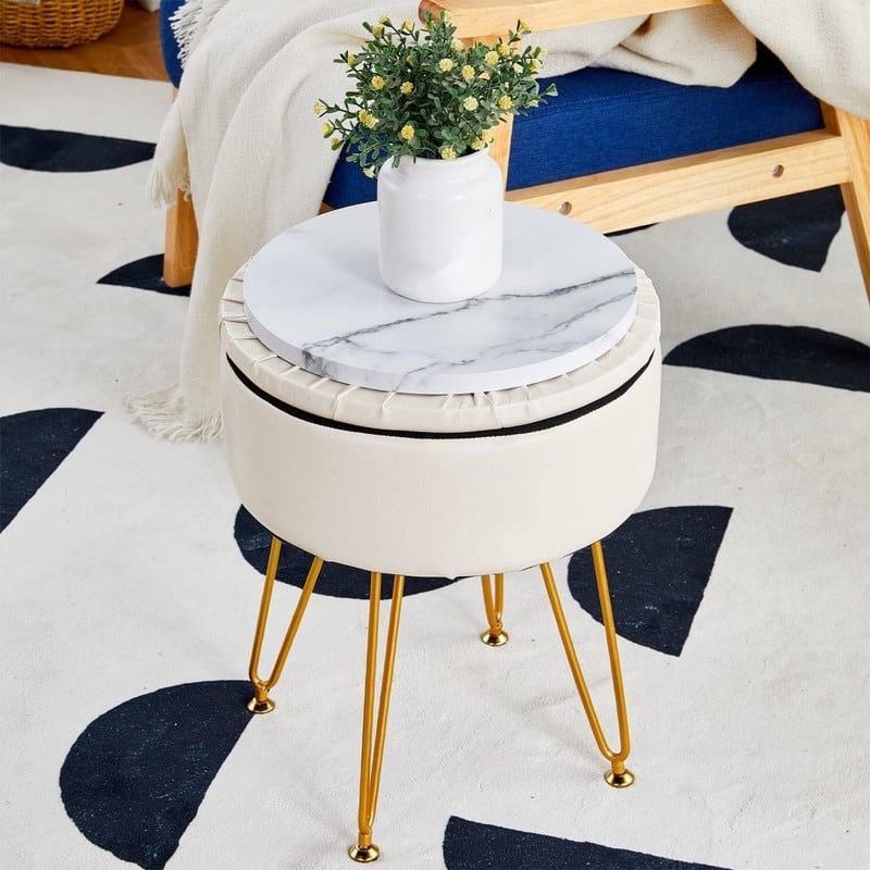 Storage Round Ottoman Multifunctional
