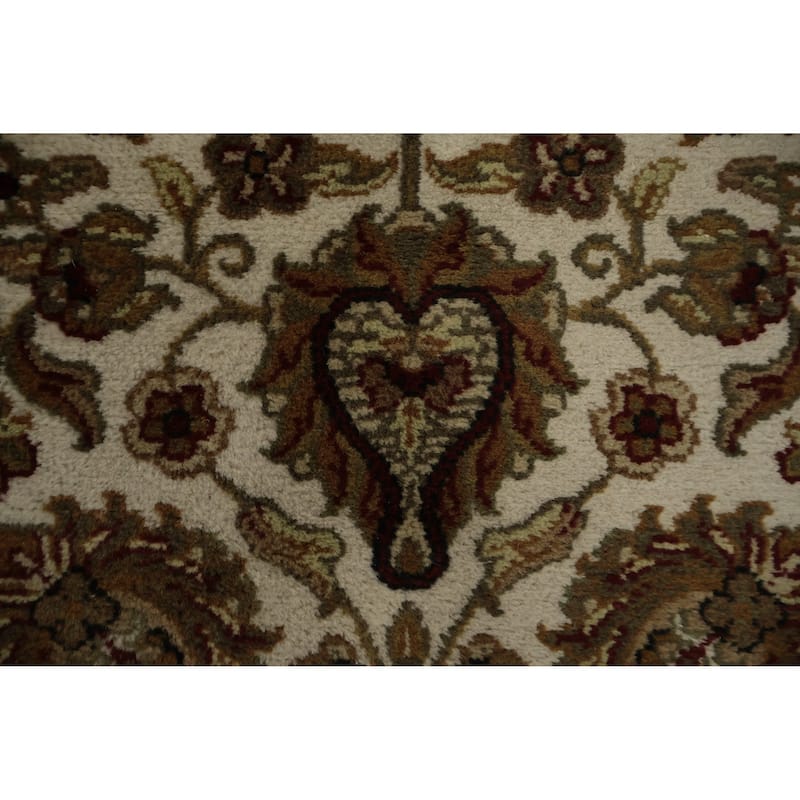 Hand Knotted Oriental 100% Wool Carpet Traditional Floral Beige & Ivories Agra Area Rug - 5' 0'' X 3' 1''