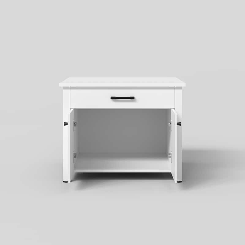 Laundry Cabinet with Drawer and Double Doors, Heavy Duty Washer Stand Storage Cabinet Utility Storage Cabinet