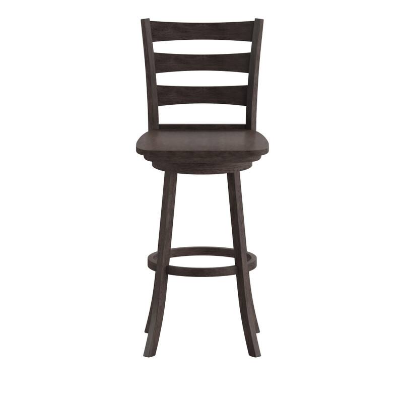 Ladderback Wooden Swivel Bar Stool with Footrest