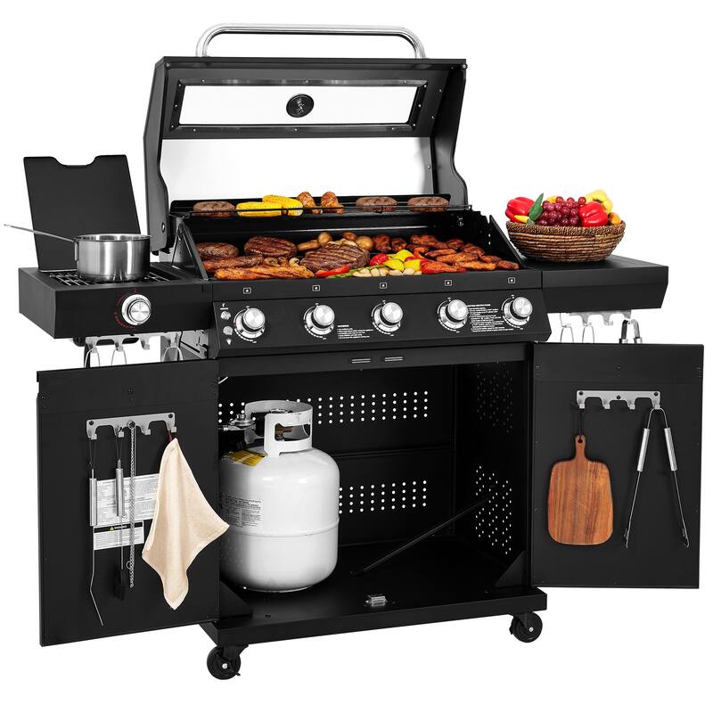 Royal Gourmet GEA5001H 5-Burner Gas Grill, With Infrared Side Burner