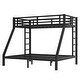 preview thumbnail 8 of 9, Space-Saving and Noise Reduced Design Bunk Bed for Teens and Adults, Twin XL over Queen, Black