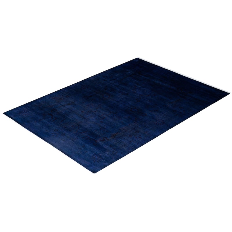 Fine Vibrance One-of-a-Kind Hand-Knotted Area Rug - Purple, 6' 2" x 8' 7" - 6' 2" x 8' 7"