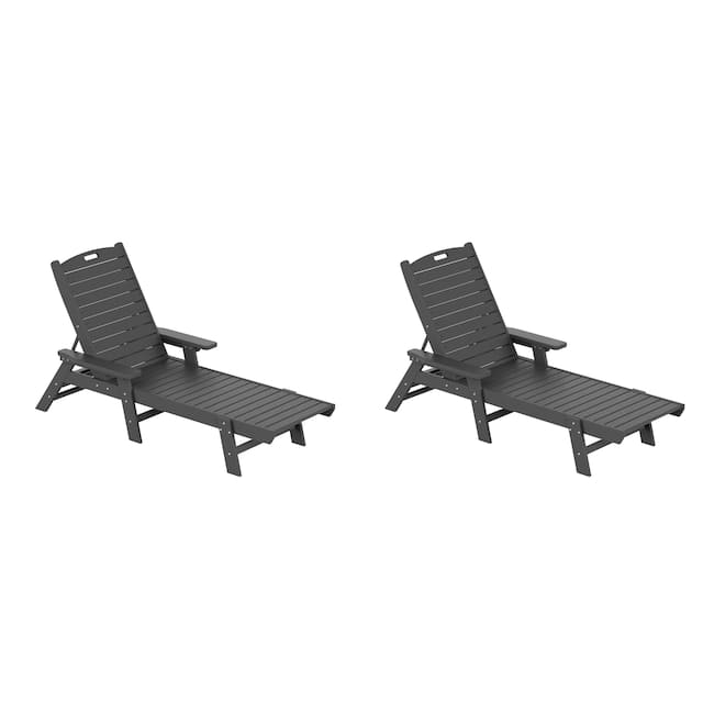 Laguna Weather-Resistant Outdoor Patio Chaise Lounge (Set of 2) - Gray