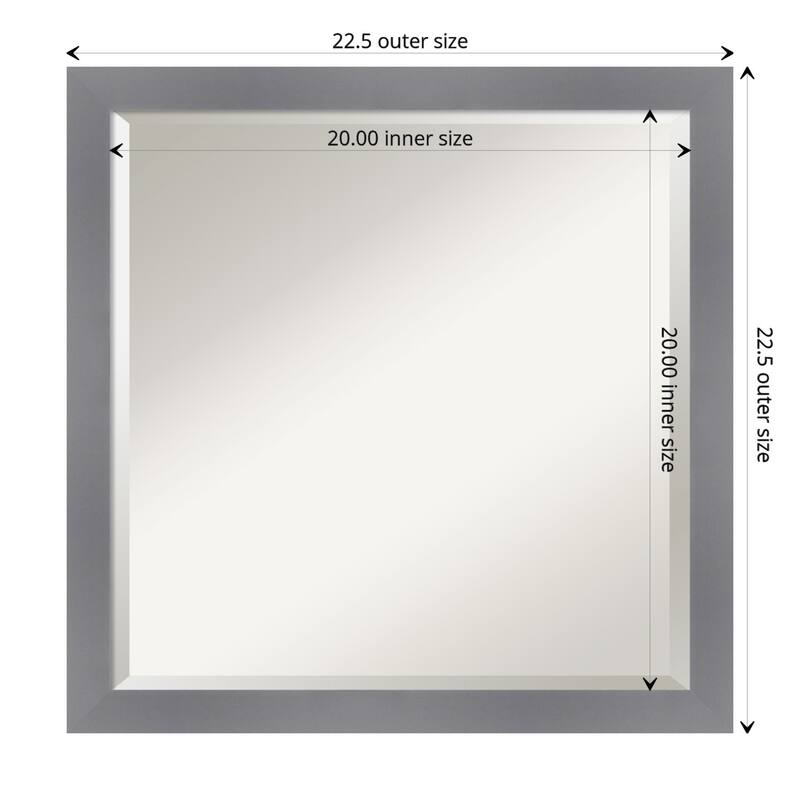 Edwin Beveled Wood Framed Wall Mirror - Edwin Grey - Glass Size 20x20