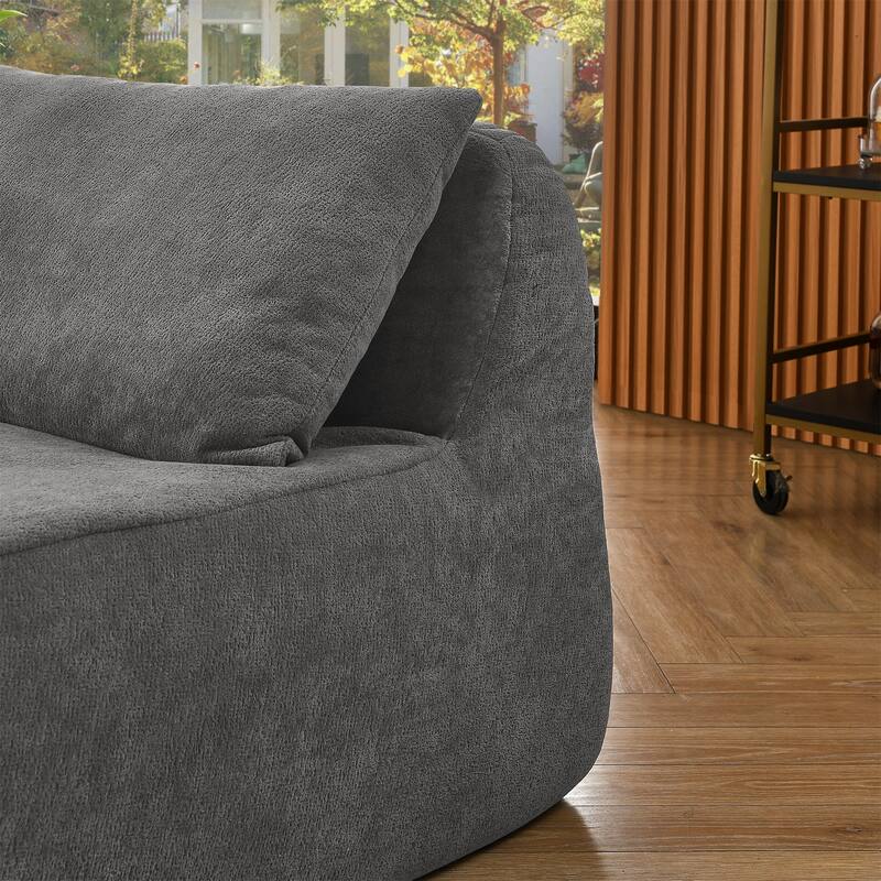 Bean Bag Chair Large Indoor Beanbag Sofa , Lazy Beanbag with waist pillow&Ottoman for Bedroom