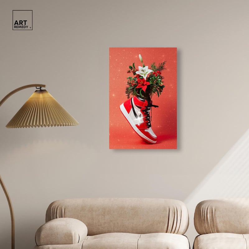 Holiday Sneaker Canvas by Art Remedy, Gallery Wrapped