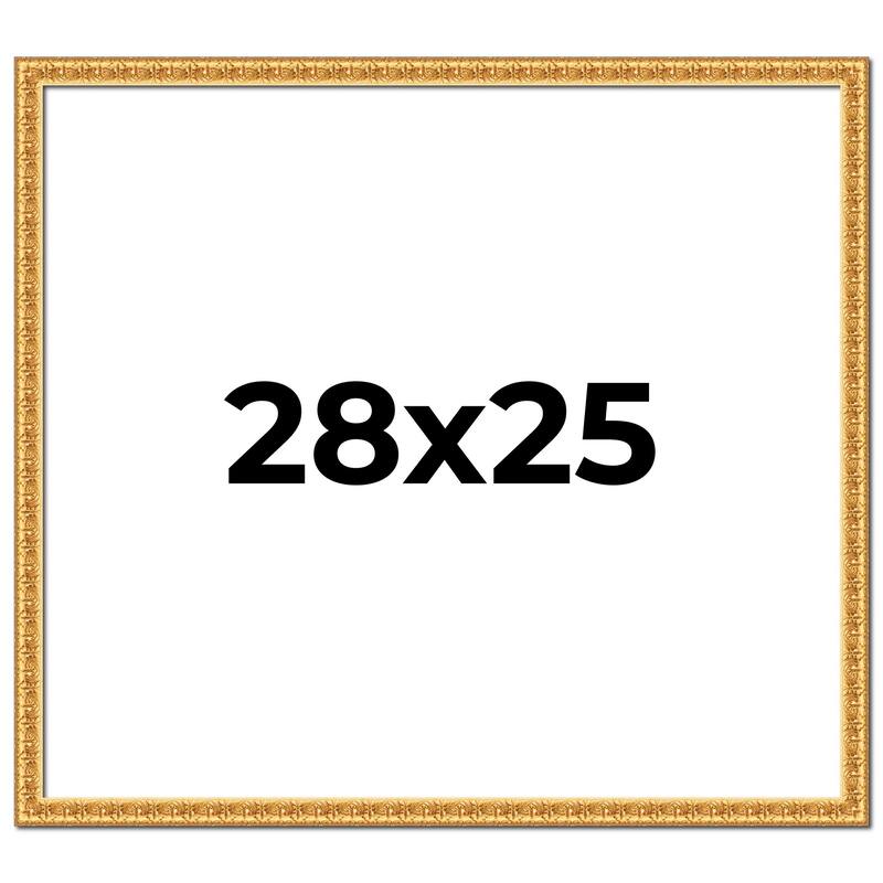 28x25 Frame Gold Real Wood Picture Frame Width 1 inches | Interior