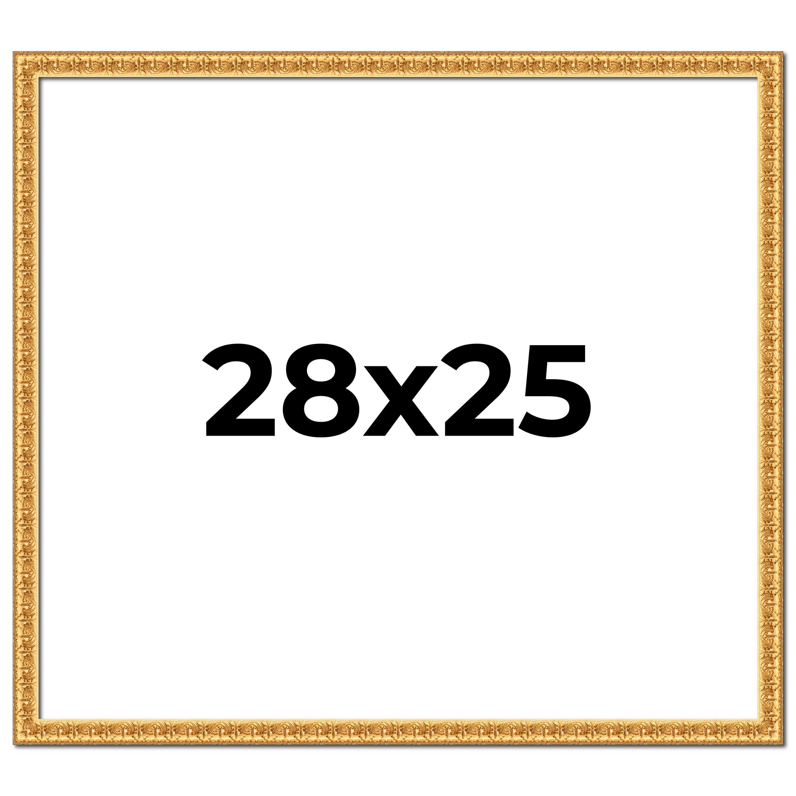28x25 Frame Gold Real Wood Picture Frame Width 1 inches | Interior